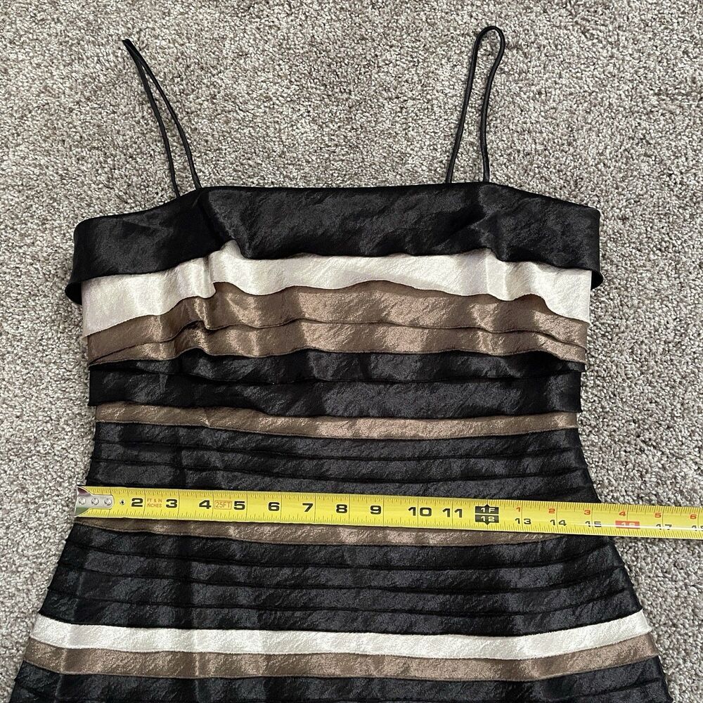 Dressbarn Dress Barn Shiny Tiered Layered Sleeveless Dress Women’s Size 10 - Picture 10 of 11